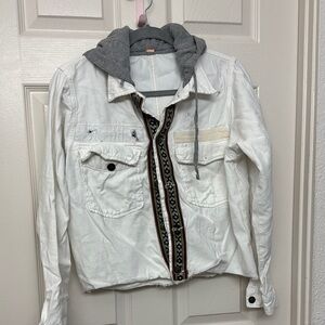 Free people denim Hooded Jacket